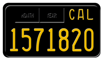 1963 CALIFORNIA MOTORCYCLE LICENSE PLATE - 4"x7"