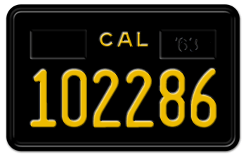 1963 CALIFORNIA MOTORCYCLE LICENSE PLATE - 5