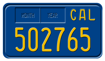 1969 CALIFORNIA MOTORCYCLE LICENSE PLATE - 4