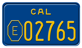 1969 CALIFORNIA COUNTY EXEMPT MOTORCYCLE LICENSE PLATE - 4