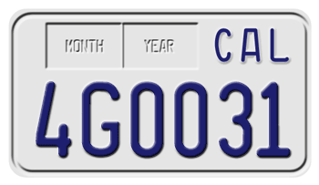 1993 CALIFORNIA MOTORCYCLE LICENSE PLATE - 4"x7"