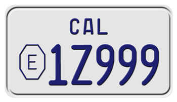 1993 CALIFORNIA COUNTY EXEMPT MOTORCYCLE LICENSE PLATE - 4"x7"