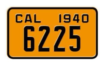 1940 CALIFORNIA MOTORCYCLE LICENSE PLATE - 4"x7"