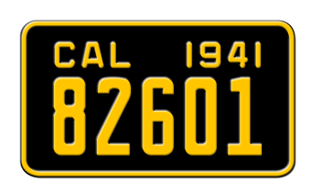 1941 CALIFORNIA MOTORCYCLE LICENSE PLATE - 4"x7"