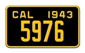 1943 CALIFORNIA MOTORCYCLE LICENSE PLATE - 4