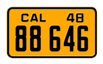 1948 CALIFORNIA MOTORCYCLE LICENSE PLATE - 4
