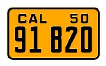 1950 CALIFORNIA MOTORCYCLE LICENSE PLATE - 4