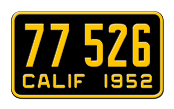 1952 CALIFORNIA MOTORCYCLE LICENSE PLATE - 4"x7"
