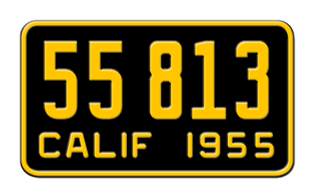 1955 CALIFORNIA MOTORCYCLE LICENSE PLATE - 4"x7"