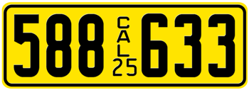 1925 CALIFORNIA CAR / TRUCK LICENSE PLATE - 5"x14"