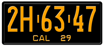 1929 CALIFORNIA CAR / TRUCK LICENSE PLATE - 6