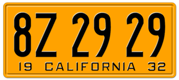 1932 CALIFORNIA CAR / TRUCK LICENSE PLATE - 6"x14"