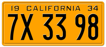 1934 CALIFORNIA CAR / TRUCK LICENSE PLATE - 6