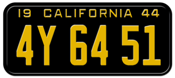 1944 CALIFORNIA CAR / TRUCK LICENSE PLATE - 6