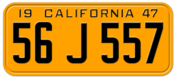 1947 CALIFORNIA CAR / TRUCK LICENSE PLATE - 6