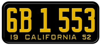 1952 CALIFORNIA CAR / TRUCK LICENSE PLATE - 6"x14"