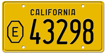 1956-1962 COUNTY EXEMPT CALIFORNIA CAR / TRUCK LICENSE PLATE - 6"x12"