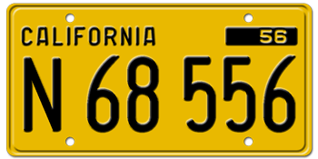 1956-1962 CALIFORNIA TRUCK LICENSE PLATE - 6"x12"