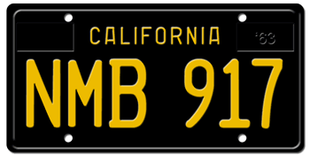 1963-1968 CALIFORNIA CAR LICENSE PLATE - 6"x12"