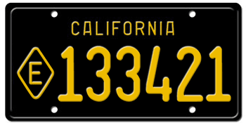 1963-1968 STATE EXEMPT CALIFORNIA CAR / TRUCK LICENSE PLATE - 6"x12"