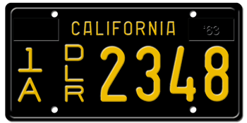 1963-1968 DEALER CALIFORNIA CAR / TRUCK LICENSE PLATE - 6
