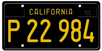 1963-1968 CALIFORNIA TRUCK LICENSE PLATE - 6"x12"