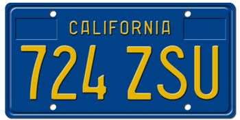 1969-1986 CALIFORNIA CAR LICENSE PLATE - 6"x12"