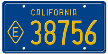 1969-1986 STATE EXEMPT CALIFORNIA CAR / TRUCK LICENSE PLATE - 6"x12"