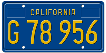 1969-1986 CALIFORNIA TRUCK LICENSE PLATE - 6"x12"