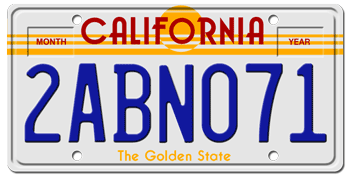 1982-1986 CALIFORNIA CAR / TRUCK LICENSE PLATE - 6"x12"