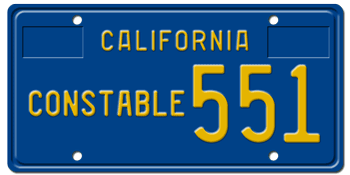 1969-1986 CONSTABLE CALIFORNIA CAR / TRUCK LICENSE PLATE - 6"x12"